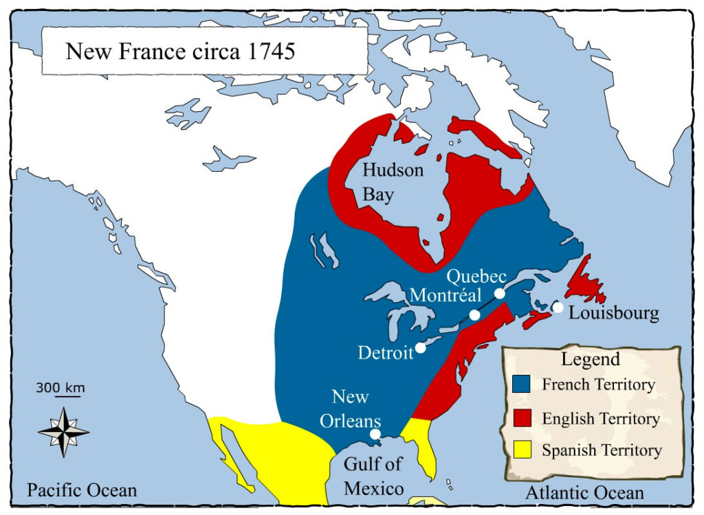 New France map 1745
