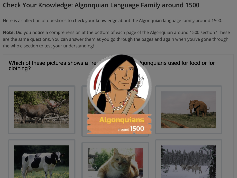 Check Your Knowledge: Algonquian Language Family around 1500