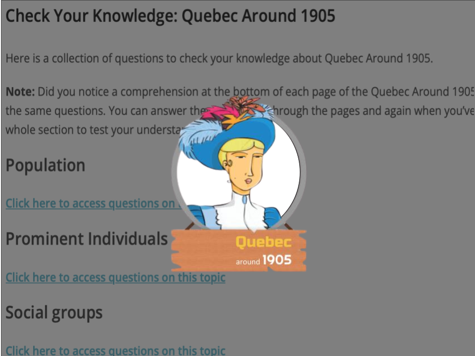 Check Your Knowledge: Quebec Around 1905