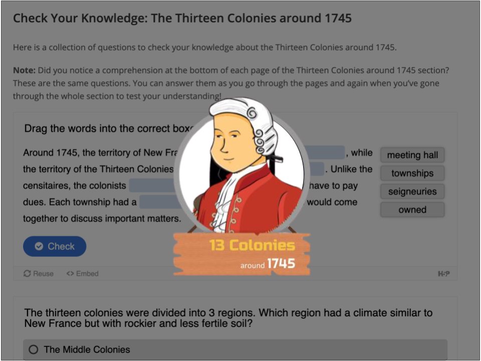 Check Your Knowledge: The Thirteen Colonies around 1745