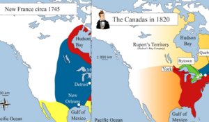 maps of new france and lower canada side by side