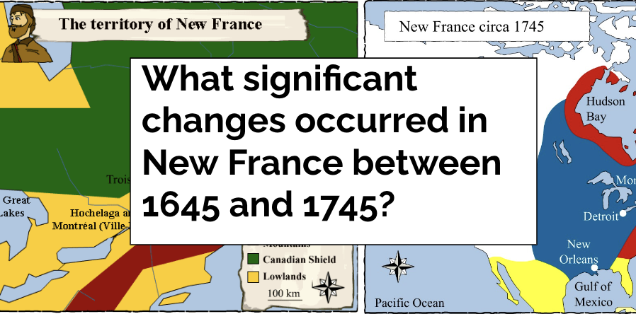 What significant changes occurred in New France between 1645 and 1745? : Slide Deck