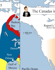 maps of new france and lower canada side by side