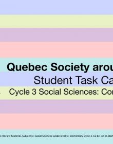 Ouebec society around 1980-Student Task Cards