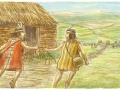 Messengers pass off a quipu