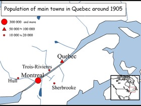 Population major cities Quebec 1905