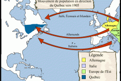 Mouvements de population en direction du Québec vers 1905