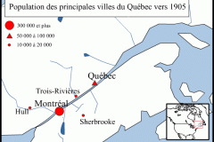 Population des principales villes du Québec vers 1905